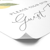 レモンベビーシャワーゲストブックサイン ポスター (角)