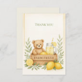 レモンベビーシャワーサンキューカード サンキューカード (正面/裏面)