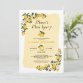 レモンベビーシャワーサンシャインレモネードサマーシトラス 招待状 (スタンド正面)