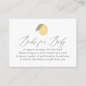 レモンベビーシャワーベビー エンクロージャーカード (正面)