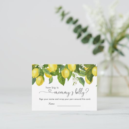 レモンベビーシャワーママのお腹の大きさ エンクロージャーカード (スタンド正面)