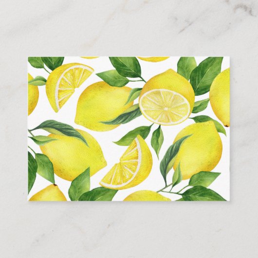 レモンベビーシャワーママのお腹の大きさ エンクロージャーカード (裏面)