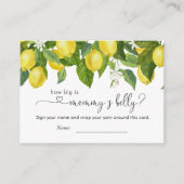 レモンベビーシャワーママのお腹の大きさ エンクロージャーカード (正面)