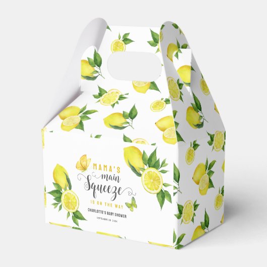 レモンベビーシャワーママのメインスクイーズかわいい柑橘類 フェイバーボックス (正面サイド)