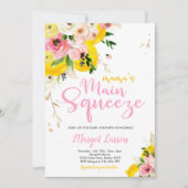 レモンベビーシャワーママのメイン絞りベビーシャワー 招待状 (正面)