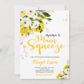 レモンベビーシャワーママのメイン絞りベビーシャワー 招待状 (正面)