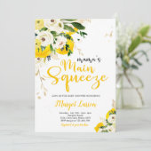 レモンベビーシャワーママのメイン絞りベビーシャワー 招待状 (スタンド正面)