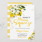 レモンベビーシャワーママのメイン絞りベビーシャワー 招待状 (正面/裏面)