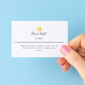 レモンベビーシャワーミニマルエレガントナリストおむつラッフル エンクロージャーカード