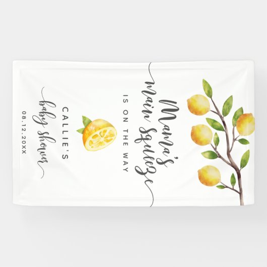 レモンベビーシャワーメイン絞りウェルカムバナー 横断幕 (横)