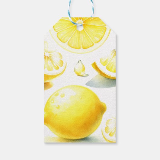 レモンベビーシャワーメッセージカードテンプレート ギフトタグ (裏面)