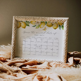 レモンベビーシャワー期日カレンダーを推測 ポスター