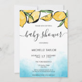 レモンベビーシャワー水彩少年 招待状 (正面)