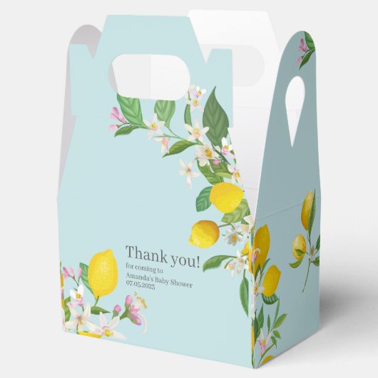 レモンベビーシャワー、チャオベビー、イタリアンテーマ フェイバーボックス (オープン)