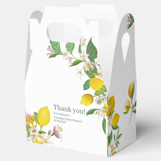 レモンベビーシャワー、チャオベビー、イタリアンテーマ フェイバーボックス (オープン)