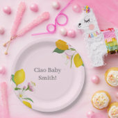 レモンベビーシャワー、チャオベビー、イタリアンテーマ ペーパープレート (パーティー)