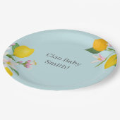 レモンベビーシャワー、チャオベビー、イタリアンテーマ ペーパープレート (アングル)