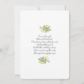 レモンベビーシャワー 招待状 (裏面)