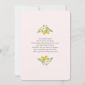 レモンベビーシャワー 招待状 (裏面)