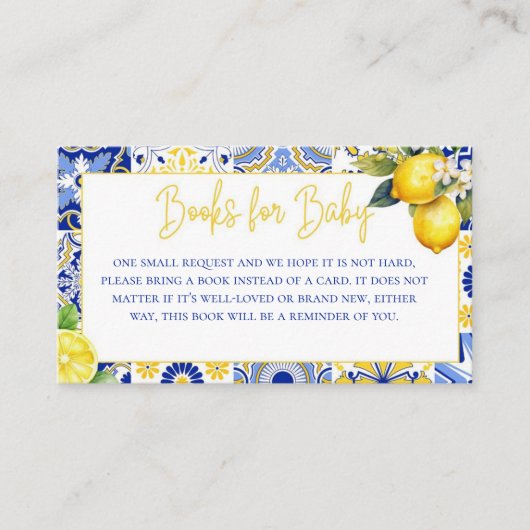 レモンベビー地中海のシャワー予約リクエスト エンクロージャーカード (正面)