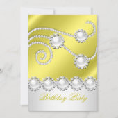 レモンホイエレガントトジュエルダイヤモンドバースデーパーティー 招待状 (正面)