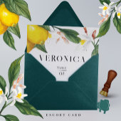 レモンホワイトフラワーウォーター結婚カラーズエスコートカード サンキューカード