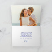 レモンホワイトフローラブルータイル写真折り畳み サンキューカード (内部)