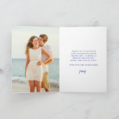 レモンホワイトフローラブルーモザイクタイル写真折り畳み サンキューカード (内部)