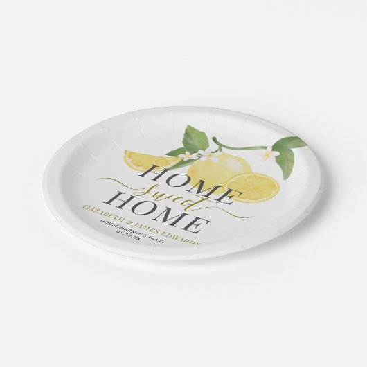 レモンホームスウィートエレガントホーム引っ越し祝いパーティーパーティー ペーパープレート (アングル)