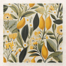 レモンボタニカルグローブ ガラスコースター