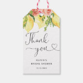 レモンボタニカルブライダルシャワーサンキューメッセージカード ギフトタグ (正面)