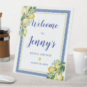 レモンボタニカルブルータイルブライダルブルンチウェルカム 台座サイン (インサイチュ)