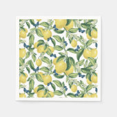 レモンボタニカルブルーチョウ スタンダードカクテルナプキン (正面)
