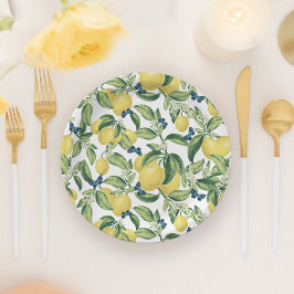 レモンボタニカルブルーチョウ ペーパープレート