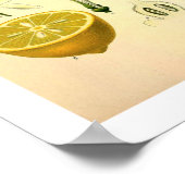 レモンボタニカルプリント ポスター (角)