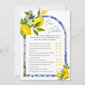 レモンボホゲームカードの上または下のブライダルシャワー 招待状 (正面)