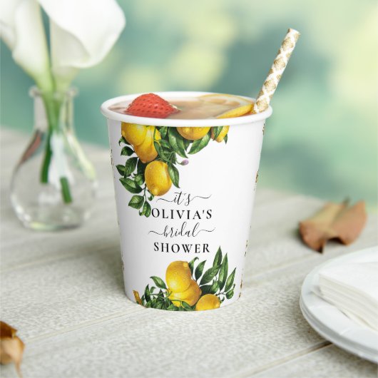 レモンボホブライダルシャワー紙カップ 紙コップ (インサイチュ)