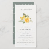 レモンボホミニマルボタニカルカップルのシャワー招待状 サンキューカード (正面/裏面)