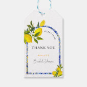 レモンボホ地中海のアーチブライダルシャワー ギフトタグ (正面)