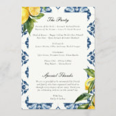 レモンポジタイタリアンーノ結婚の式プログラム プログラム (裏面)