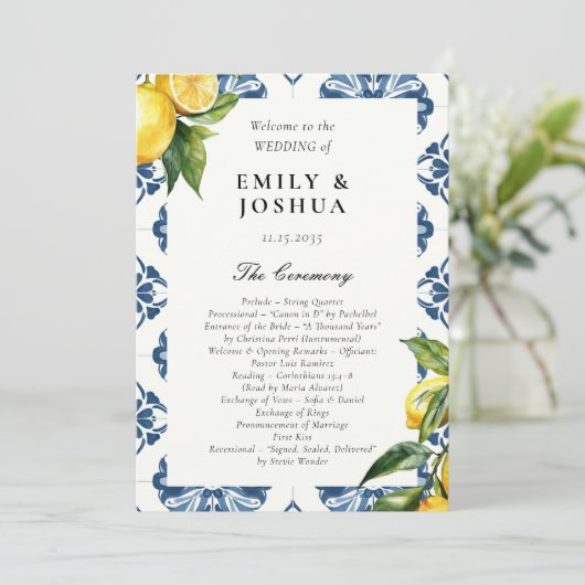 レモンポジタイタリアンーノ結婚の式プログラム プログラム (スタンド正面)