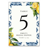 レモンポジターノイタリアンブライダルシャワー テーブルナンバー (裏面)