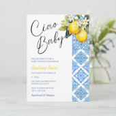 レモンポジターノイタリアンベビーシャワーアマルフィタイル 招待状 (スタンド正面)