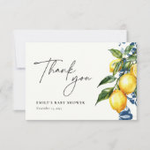 レモンポジターノイタリアンベビーシャワーサンキューカード サンキューカード (正面)