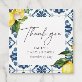 レモンポジターノイタリアンベビーシャワー フェイバータグ