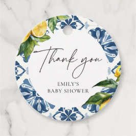 レモンポジターノイタリアンベビーシャワー フェイバータグ