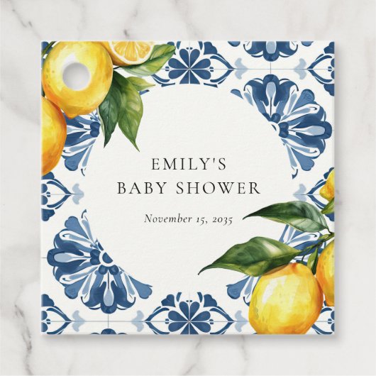 レモンポジターノイタリアンベビーシャワー フェイバータグ (正面)