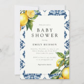 レモンポジターノイタリアンベビーシャワー 招待状 (正面)