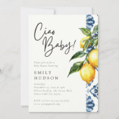 レモンポジターノイタリアンベビーシャワー 招待状 (正面)
