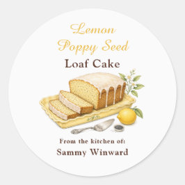 レモンポピーシードパウンドケーキギフト用ラベル ラウンドシール